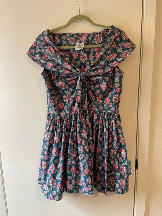 Laura Ashley Dresses & Skirts - Laura Ashley Teal Floral Tie-Front Casual Girls' Dress